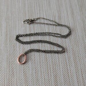 ✨Copper Tree Bark Drop Pendant Necklace w 18" Stainless Steel Chain -Handcrafted